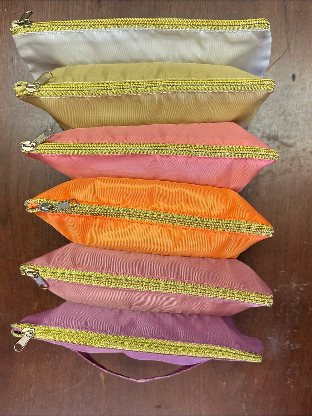 Erin Condren Colorful Zipper Pouch Set - Cream, Yellow, Pink, Orange, Purple